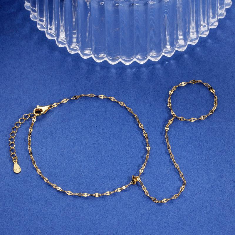 Chain Bracelet Ring Integrated Chain Women's Fashion Simple Personality Niche Jewelry Women