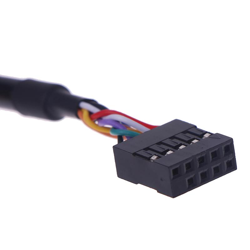 1Pc 9 Pin Motherboard Header To 2 Ports Usb 2.0 Female Extension Cable Adapter