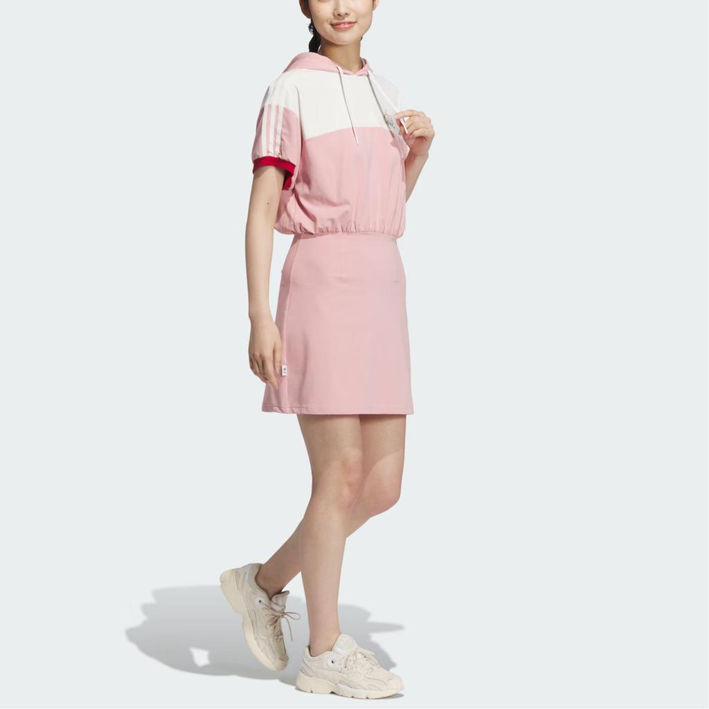 Adidas Disney HdL Colorblock Hooded Short Sleeve Dress Women Dress Miracle-Purple Pink JP1437