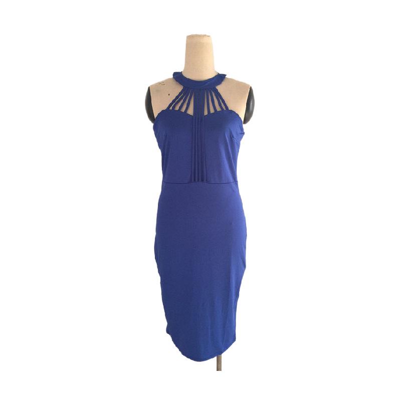 Evropské šaty N320 bez rukávů s kulatým výstřihem