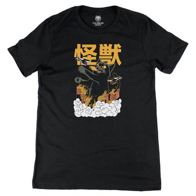 Kaiju Cat Anime Style Graphic Art Funny Tee Novelty T Shirt