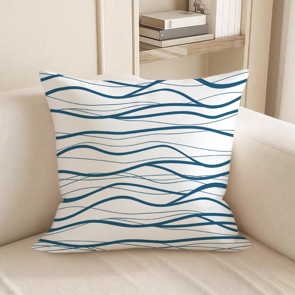 Blue Wave Pattern PillowcasesSuitable for sofa car bedroom decorative cushion cover pillow cover