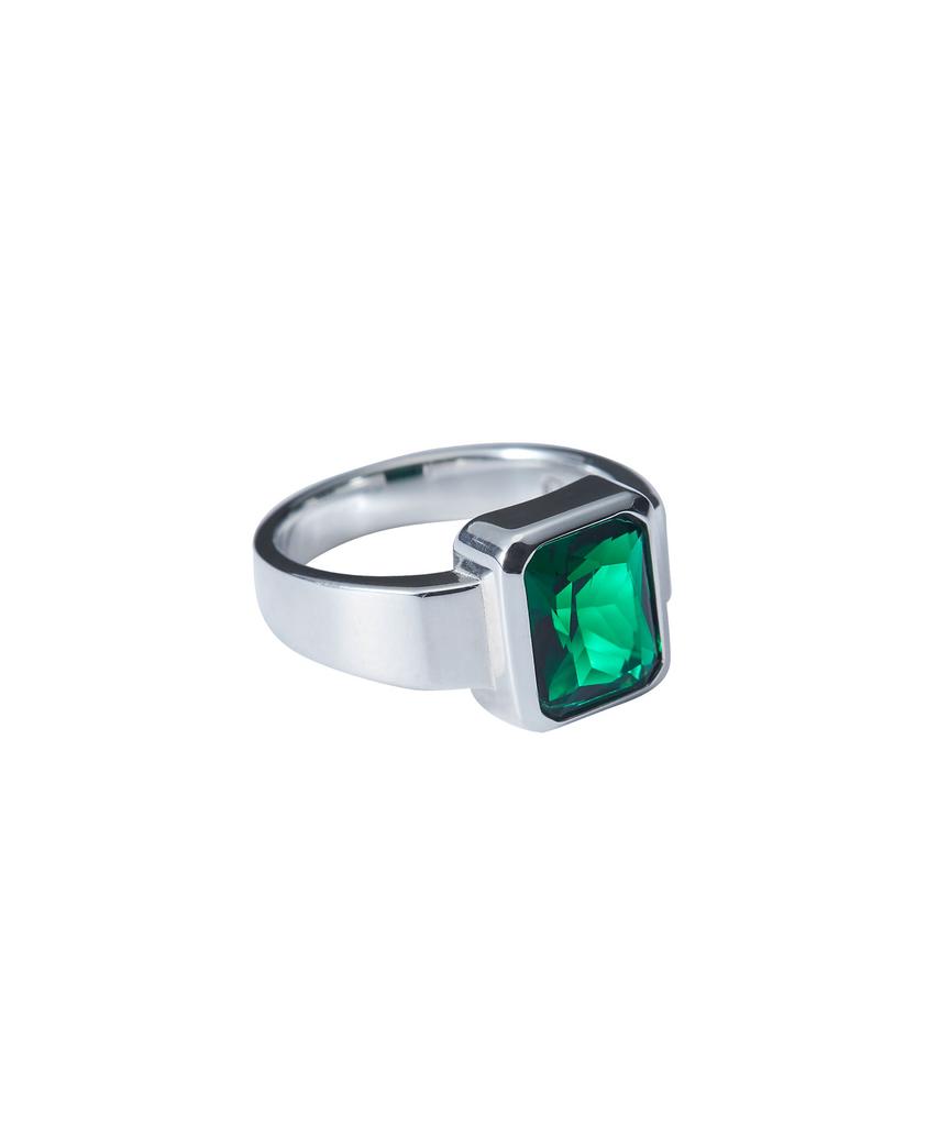 Sting925 Green Emerald Cut Ring