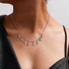 Handmade Personalized Name Necklace  for Women Initial Letter Pendant Cubic Zirconia Choker Necklace Stainless Steel Jewelry