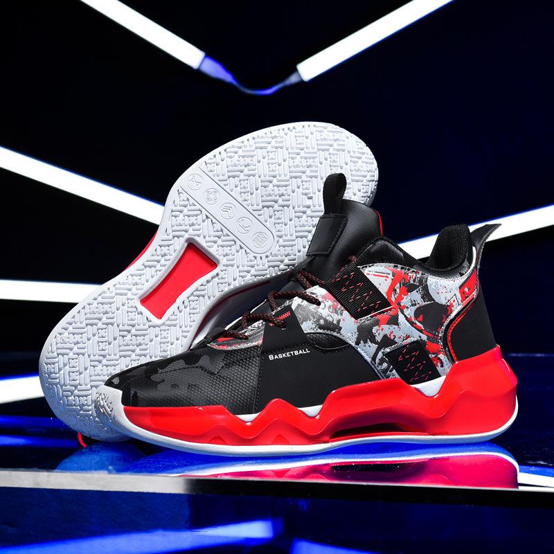 Youth basketball shoes Men's spring and autumn shock absorption and warmth Student actual combat shoes Low-top combat boots Non-slip and wear-resista