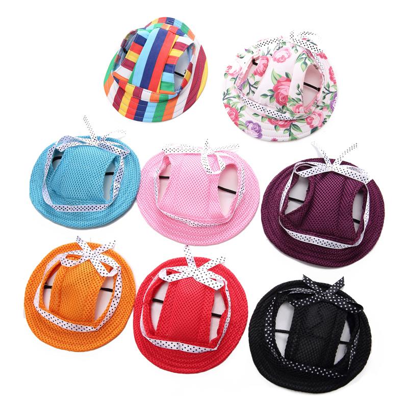 Pet Dog Hat Summer Sunscreen Hat Baseball Cap Outdoor Sports Hat With Ear Holes Adjustable For Small Medium Dogs Cats Caps