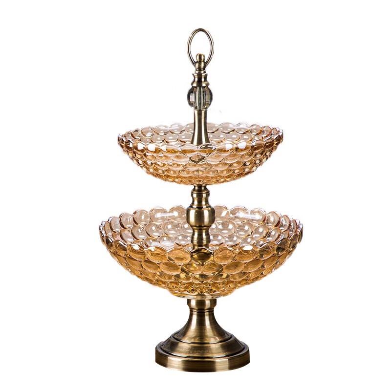 Домашний Глен Европейская Золотая Хрустальная Фруктовница с Бусинами