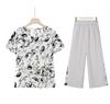 Mom's Stylish Summer Two-Piece T-Shirt Set for Middle-Aged & Elderly Women - Perfect for Mother's Day