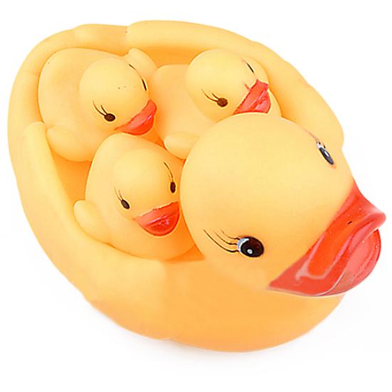 4Pcs/Set Cute Baby Bath Bathing Rubber Race Duck Toys Squeaky Yellow Ducks