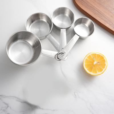 4pcs Baking Measuring Cups Spoons Kit Stainless Steel Flour Liquid Measuring Spoons Kitchen Baking Cooking Scaled Measure Tool