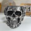 Resin Skull Planter Steampunk Machinism Human Skull Plant Pot Gothic Flower Vase with Drainage Hole for Home Office Decor