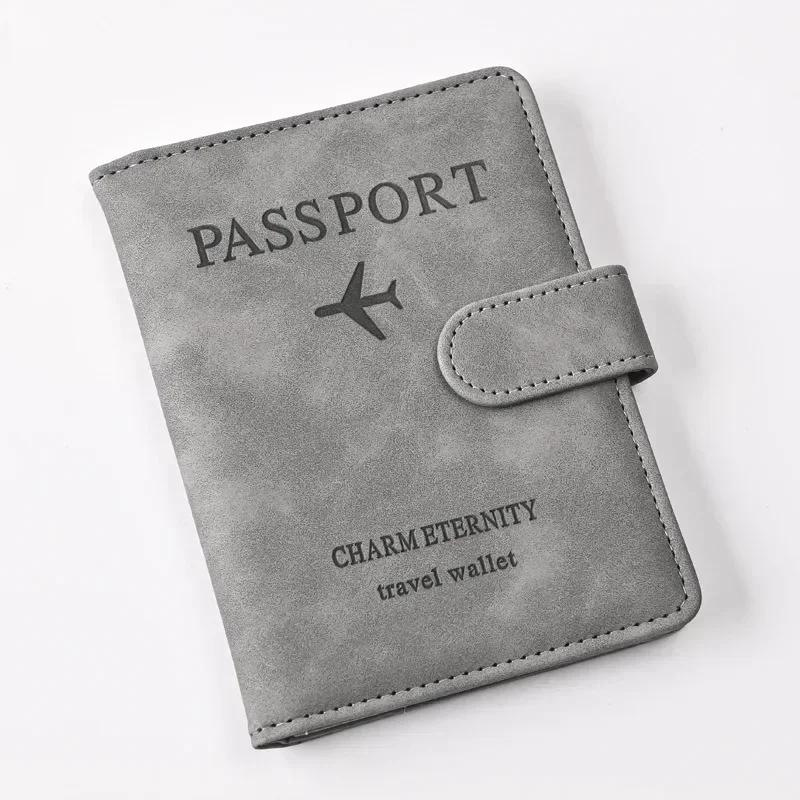 PU Leather Passport Cover Multi Card Slots ID Card Holder Document Cover Passport Holder Ticket Clip Travel Accessories Wallets
