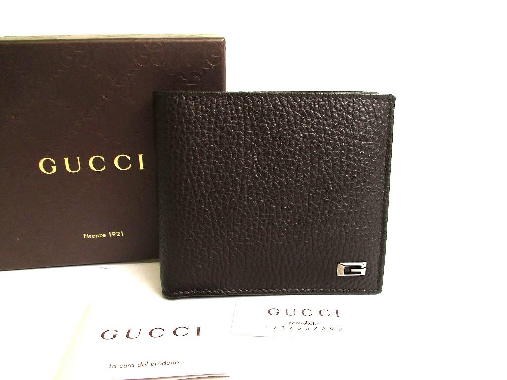 

Authentic GUCCI Dark Brown Leather Bifold Bill Wallet #a791 Refurbished