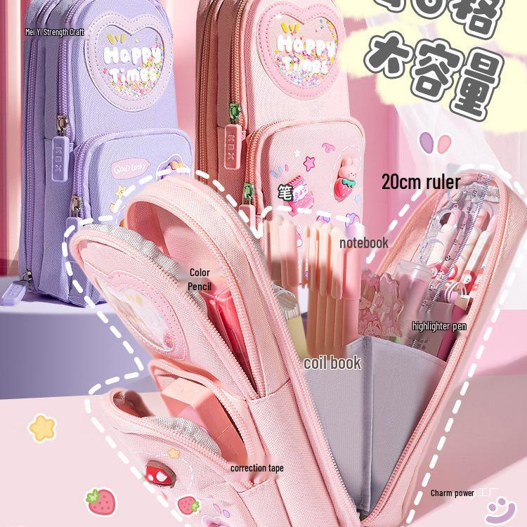 2026 Trendy Large Capacity Multifunctional Pencil Case for Girls and Students