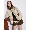 Women's Retro Color-Block Corduroy Padded Jacket
