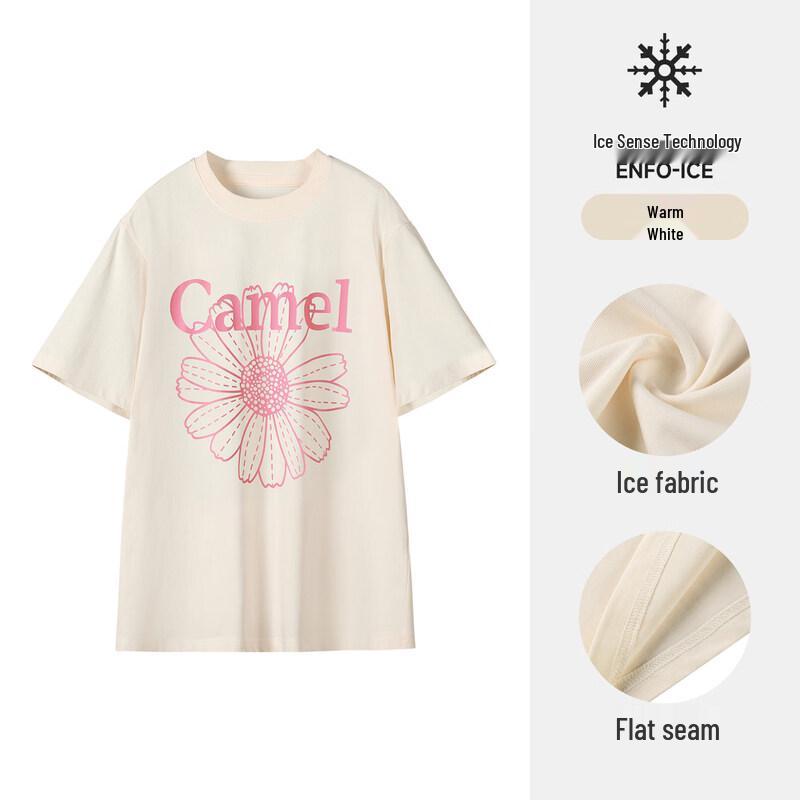 

Camel Women s Daisy Ice Skin Loose Casual Short Sleeve T-Shirt S