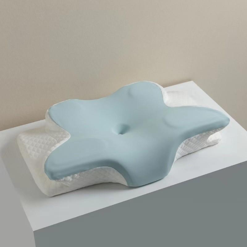 Butterfly Shape Memory Foam Pillow Side Sleepers Adults Neck Support Medium Firmness Ergonomic Contour