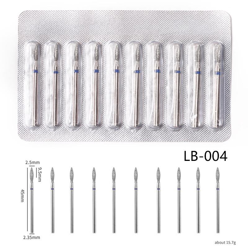 10Pcs Diamond Milling Cutters For Manicure Carbide Nail Drill Bits Kit Tools
