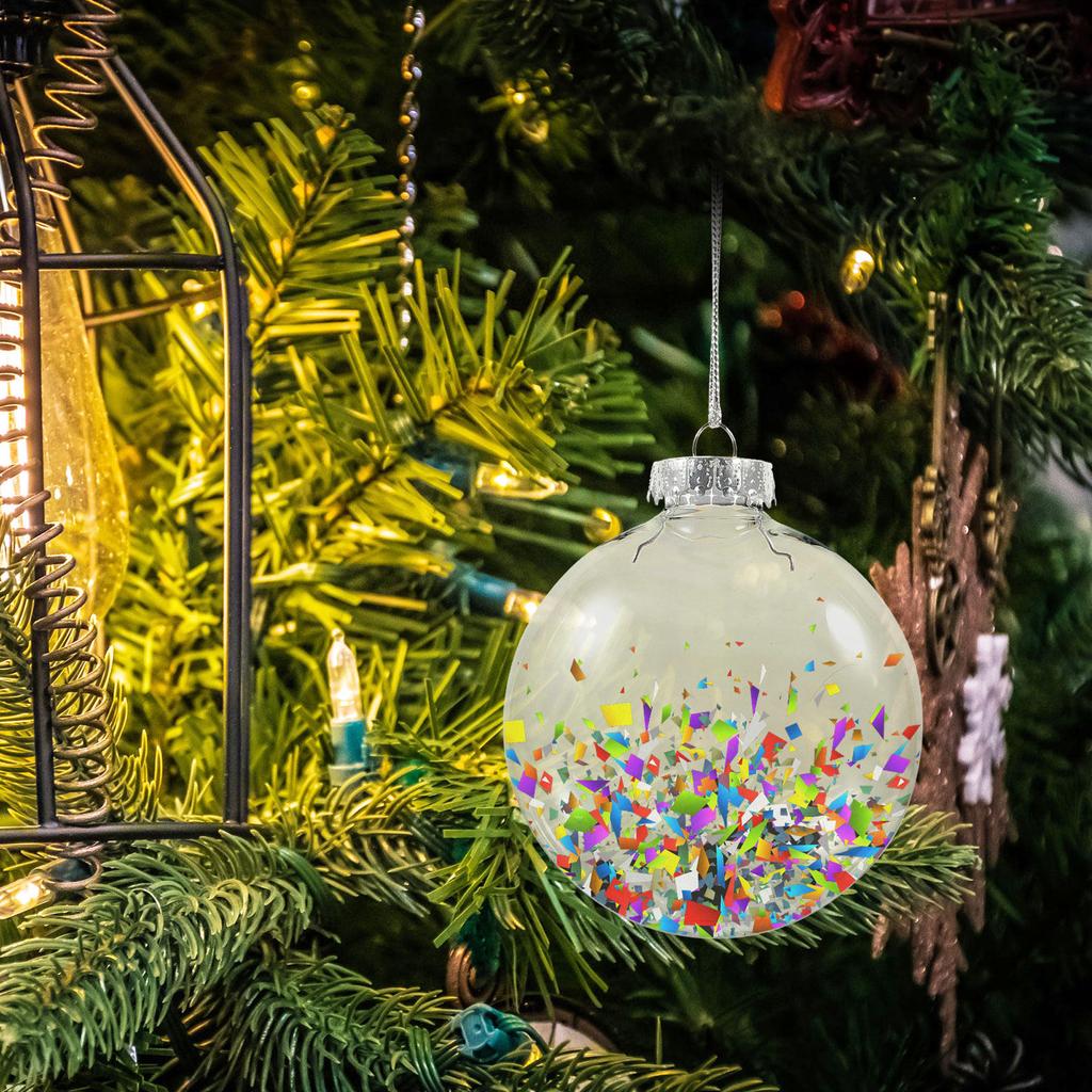 6Pcs Clear Fillable Ball Ornament Set for Christmas Tree Decorations DIY Crafts Holiday Party Favors Wedding Hanging Adornments
