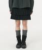 Ohesio Side Button Double Pleated Mini Skirt, Black