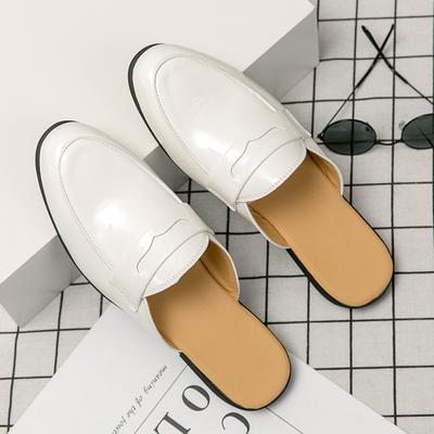 Fashion Men Fashionable Slippers Men Casual Comfortable High-end Semi Leather Shoes for Indoor  Outdoor Slippers Men Sizes 38-46
