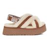 UGG Disco Schaffell und Wolle Integrierte Bequeme Warme Mode Hausschuhe Damen Hausschuhe Kastanie 1121550-CHE