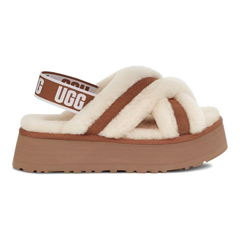 UGG Disco Schaffell und Wolle Integrierte Bequeme Warme Mode Hausschuhe Damen Hausschuhe Kastanie 1121550-CHE