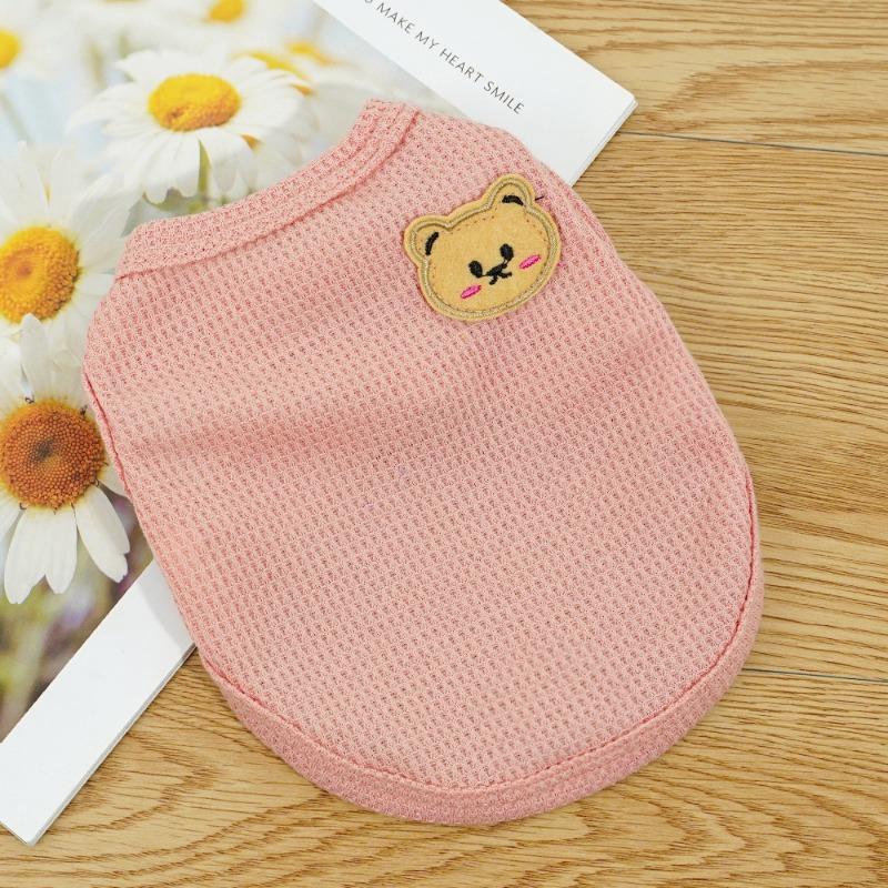 Summer New Pet Clothing Waffle Bear Vest Small and Medium Dog Clothes