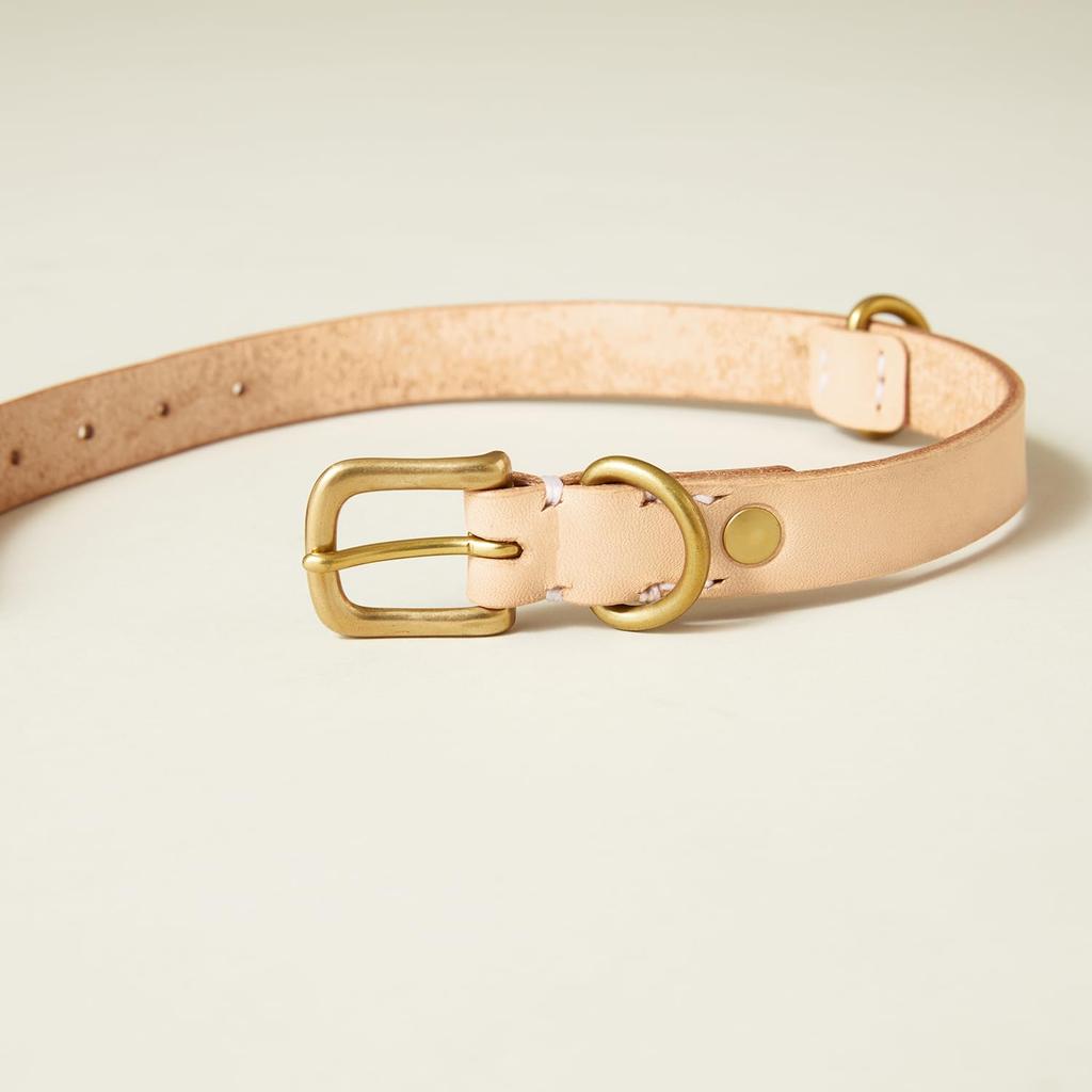 We Original All Leather Collar Natural GOOD MANNERS DOG SERIES - (S) /