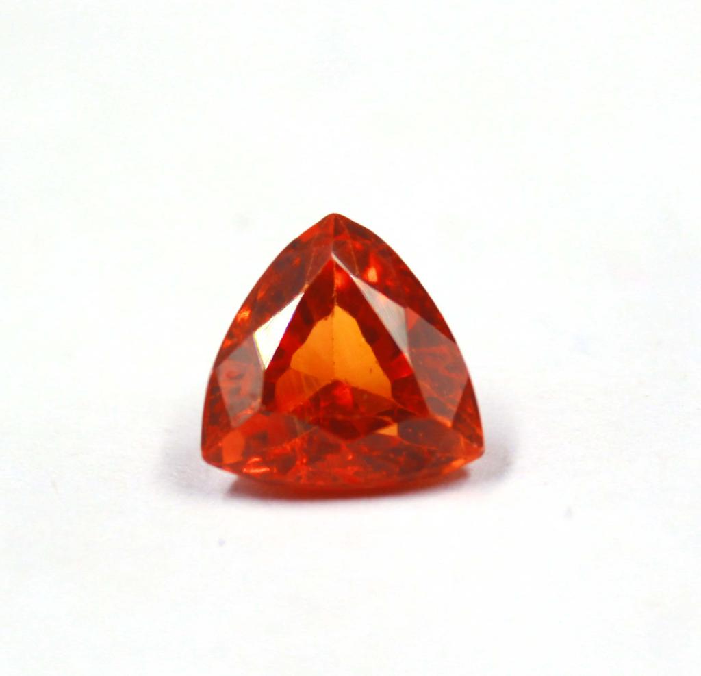 3.90 Carat Washington's Birthday Trillion Shape Orange Sapphire Certified Sri Lanka Gemstone SN537