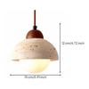 Pendant Lamp with Wooden Top Rustic Minimalism Stone Organic Lighting Fixture for