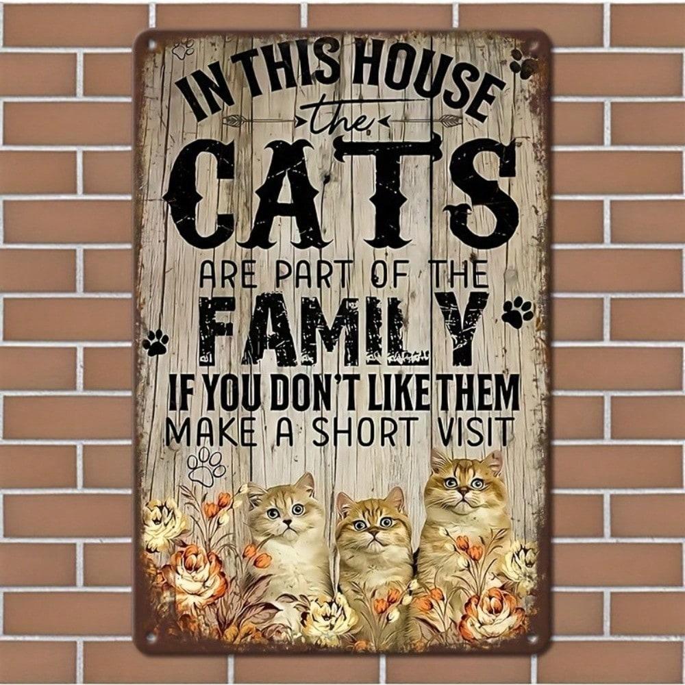 Vintage Metal Cat Sign x Inch Retro Humorous Kitchen Wall Decor Pub Art 20x30cm(7.8x11.8inch)