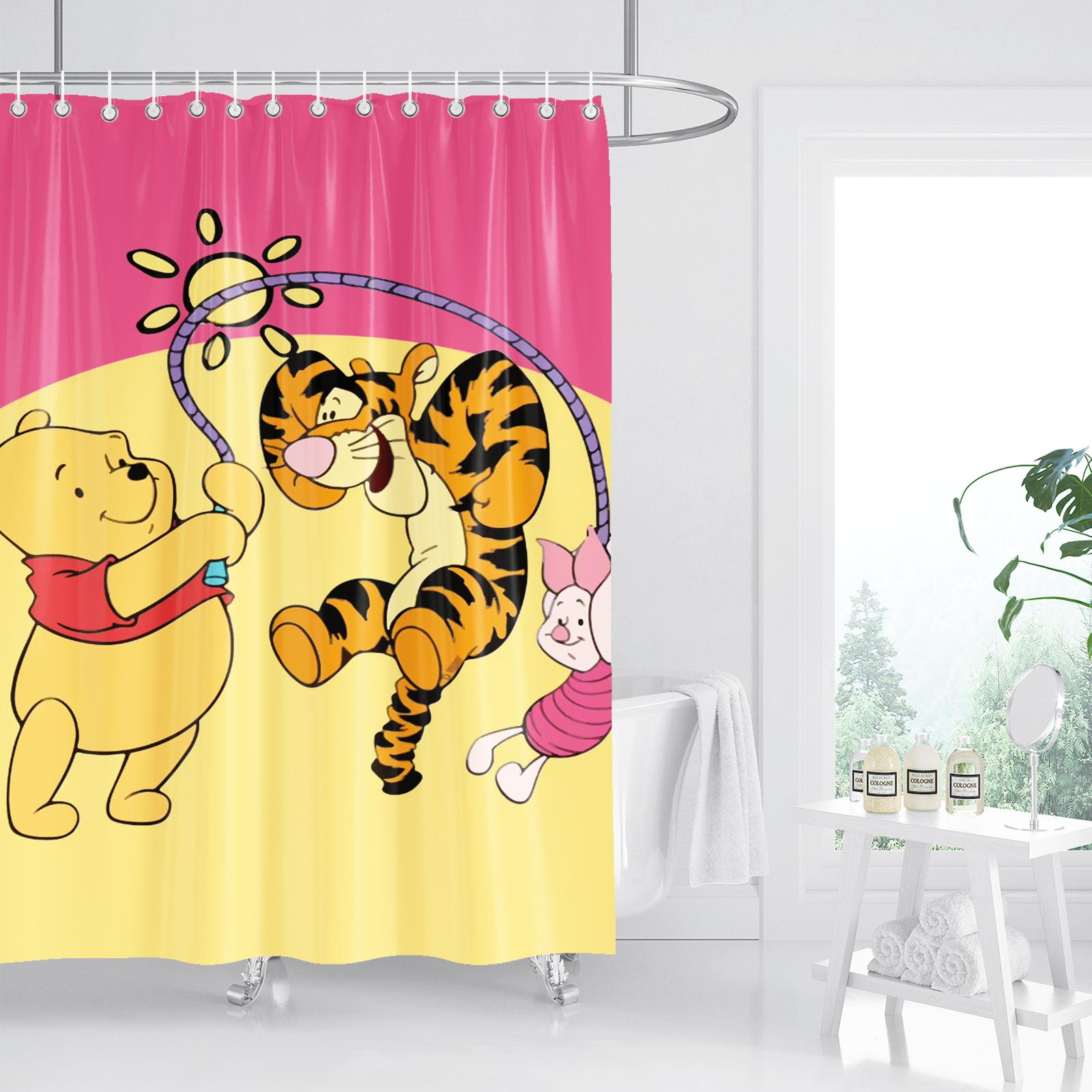 

Winnie The Pooh Cartoon Cute Printed Anime Home Decor Bathroom Accessories Shower Curtain Waterproof 100% Polyester W60H190(CM)-1 Pcs