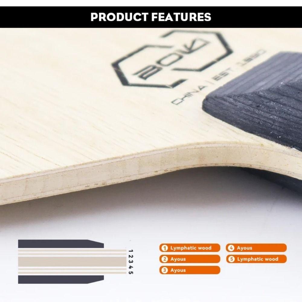 Racchetta da Ping Pong a 5 Strati Legno Puro Base da Ping Pong Nuova Racchetta da Ping Pong