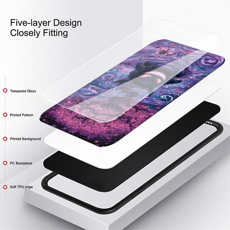 Luxury Phone Cover Glass Case for Samsung Galaxy S26 S25 Ultra S24+ S23 Plus S21 S25+ S22 S23+ S24 S20 FE Gengar Pokemon Cool