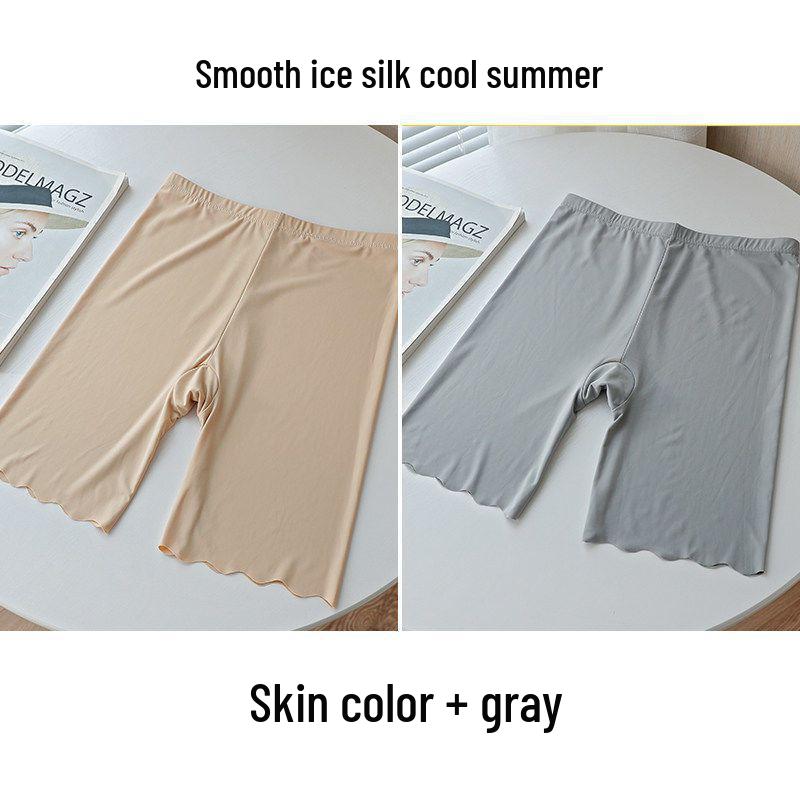 Ice Silk Women's Anti-Chafing Plus Size 2-in-1 Safety Capris