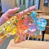 Cartoon Oil-Filled Sand Flow Acrylic Keychain Ornament