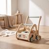 Baby Push Walker with Wheels Wooden Shape Sorter Cart Learning Toy