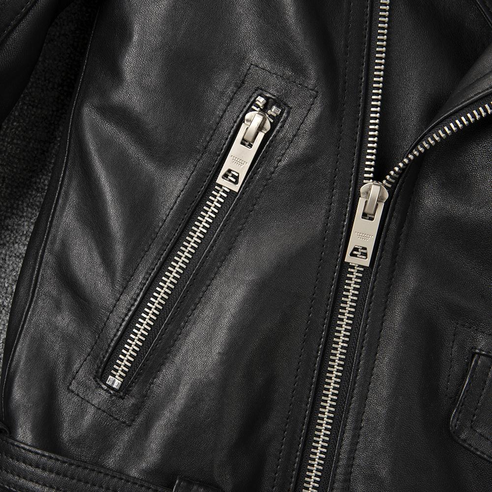 Motorcycle Style Jackets Natural Tanned Sheepskin Soft Genuine Leather Jacket Men Black Moto Biker Skin Coat Spring Autumn