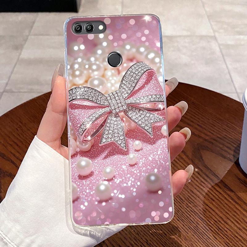 Jelly Casing For Huawei Y9 2018 / Enjoy 8 Plus Fundas Capa Clear Silicone Soft TPU Back Cover Cute Cat Rabbit Protective Case