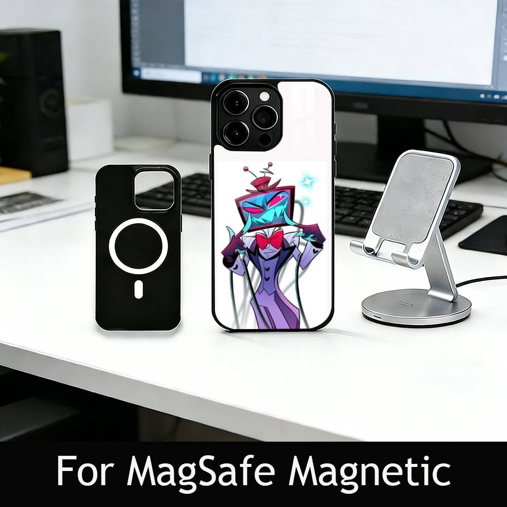 H-Hazbin V-Vox Handyhülle Für iPhone17,16,15,14,13,12,11 Plus,Pro Magnetisch mit Magsafe Kabellose Ladefunktion