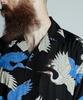 Schott X PJ X Pineapple Juice RAYON SHIRT CRANE Men's Rayon Shirt, Size 2XL, 010, Black, 782-5123018
