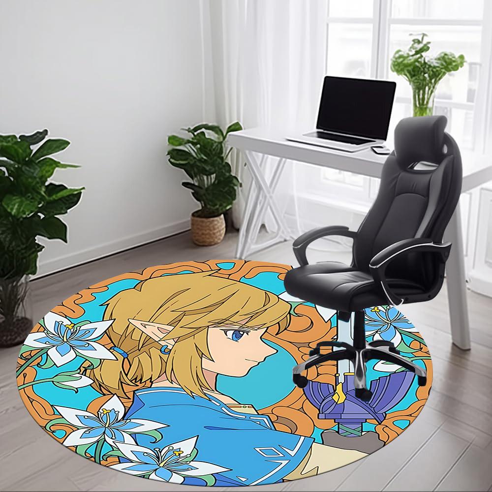 1PC The Legend of Office Round Rug, Non-slip, Soft and Durable Office Rug for Interior Decoration, Perfect for Office Yy250915041