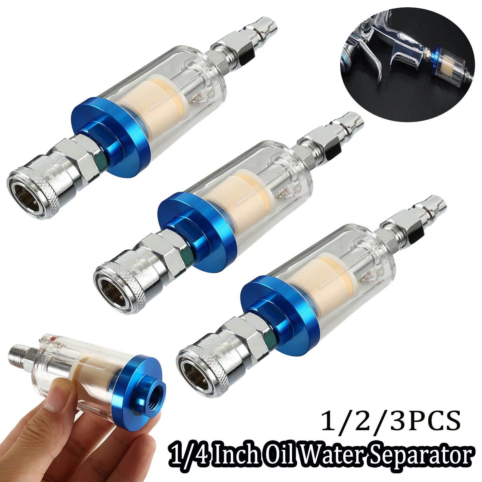 

3/1 ШТ. Фільтр для відокремлення води і мастила, аксесуари для повітряного компресора 1/4 дюйма, пістолет для фарбування, водозабірник, прозора фарба, відокремлювач вологи 1PC