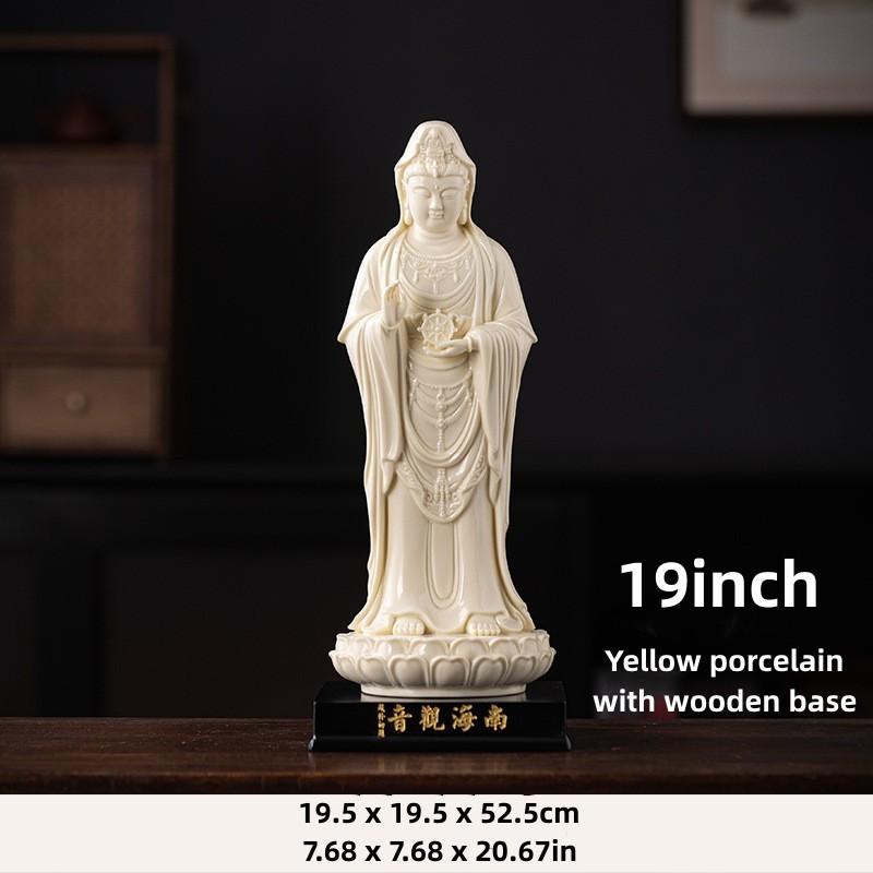 19inch Guanyin Bodhisattva Buddha Statues Ceramic Statues Avalokitesvara Buddha God HOME Shrine Altar FENG SHUI Statue