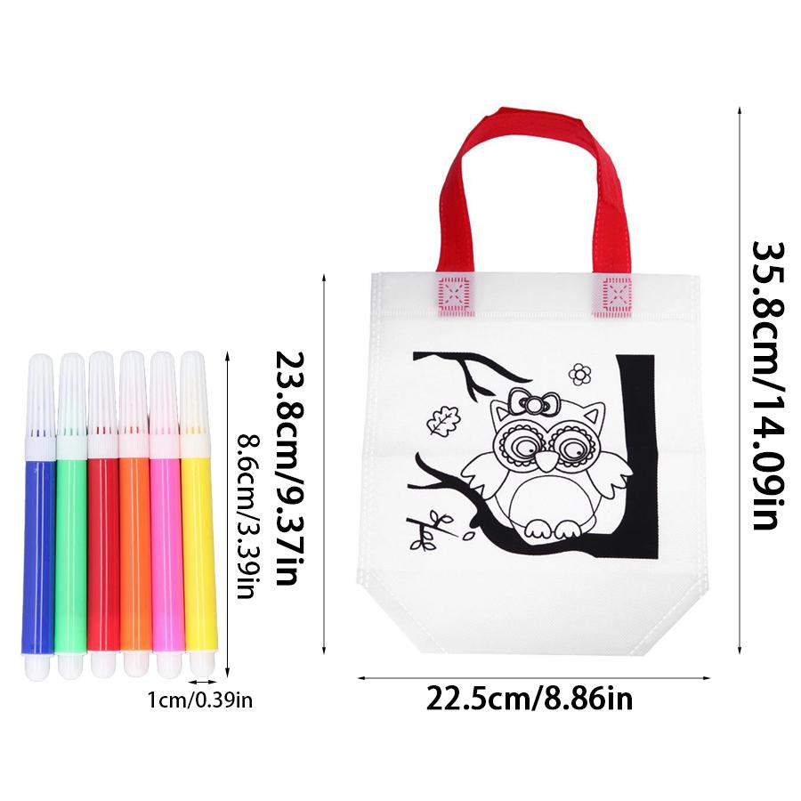 5/10/20pcs Double-sided Graffiti Bag & Colored Pen DIY Handcraft Coloring Painting Kit Birthday Party Creative Art Supplies XJM