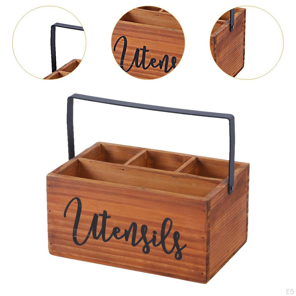 Countertop Holder for Kitchen Utensils with Compartments Forks And Spoons