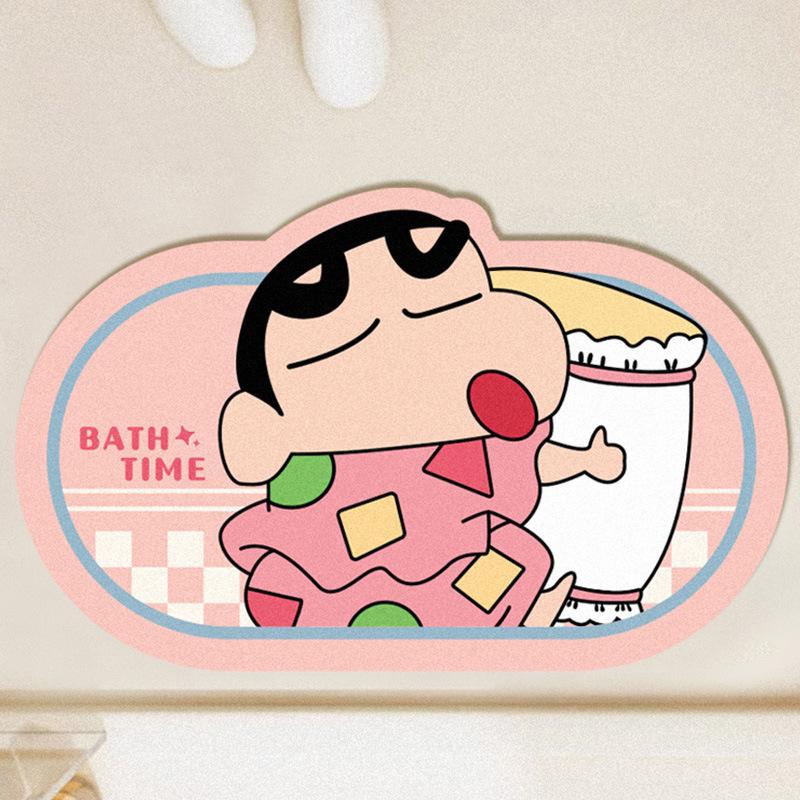 Diatom Mud Quick-Dry Non-Slip Bathroom Mat - Crayon Shin-chan Design 40*60cm【diatom mud】
