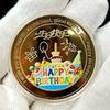 Happy Birthday Coins Commemorative Medal Art Creative Coins Lucky Coins Birthday Medallion Coin Art Collection Coins Gift Coins