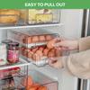 1pc Large Capacity Egg Holder for Refrigerator - Clear Double Layer Drawer Type  Box with Removable Egg Tray and Drain Tray